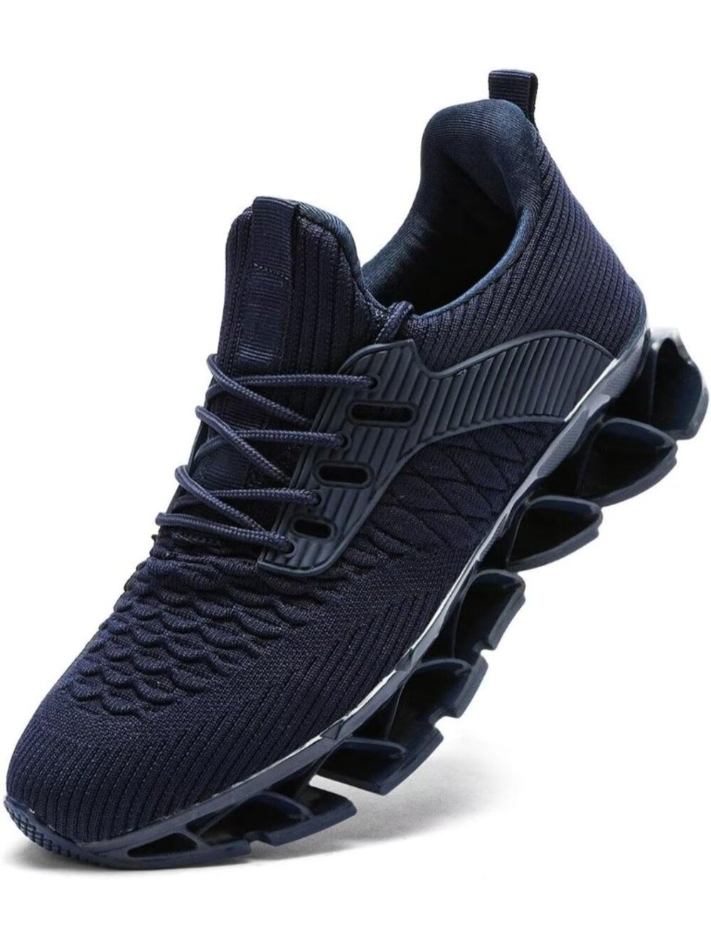 Men's Dark Blue Slip On Walking Running Casual Blade Tennis Sneakers Shoes